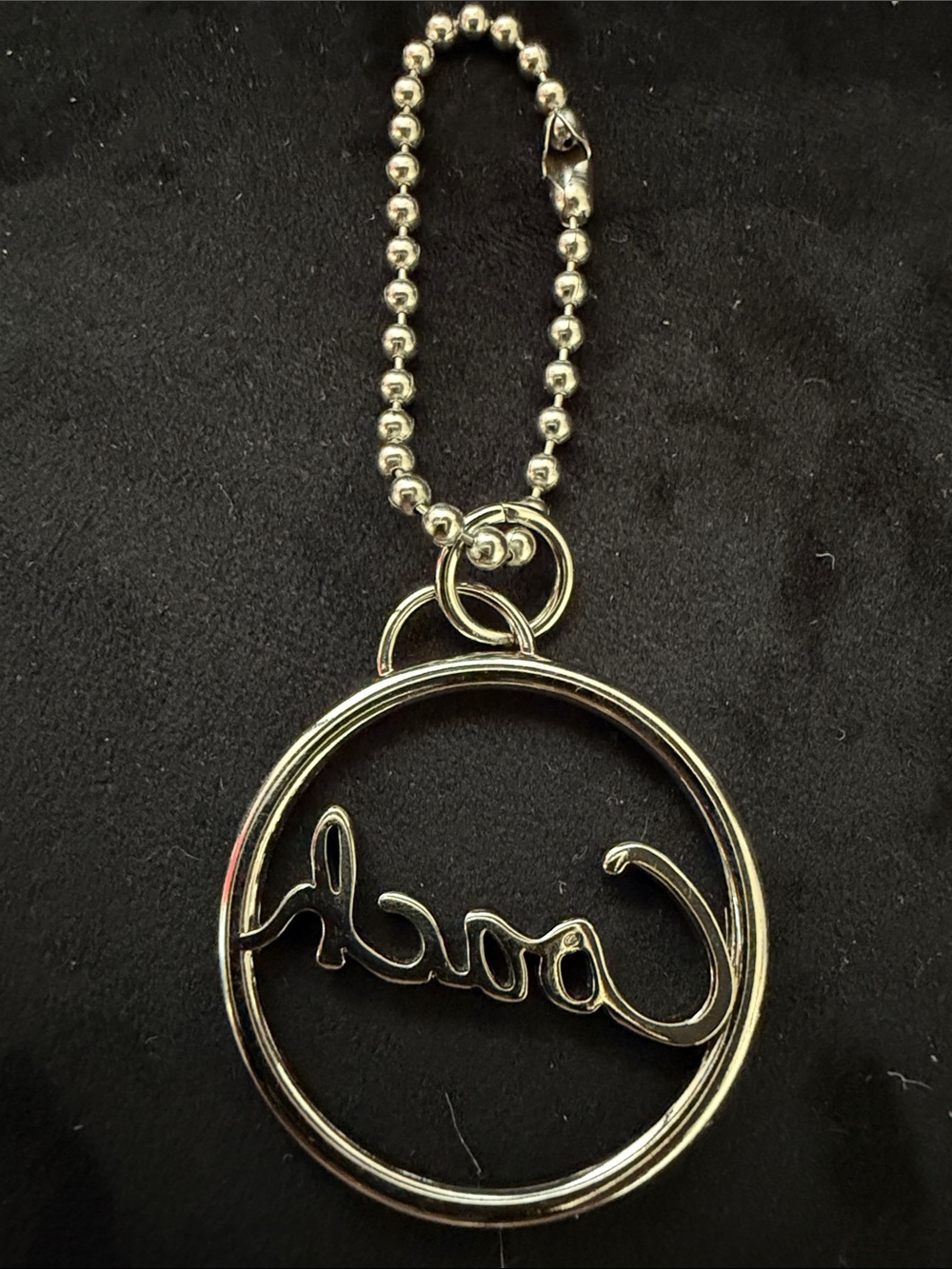 Coach metal Silvertone, round, circular keychain or bag charm/script, Coach - Picture 2 of 3